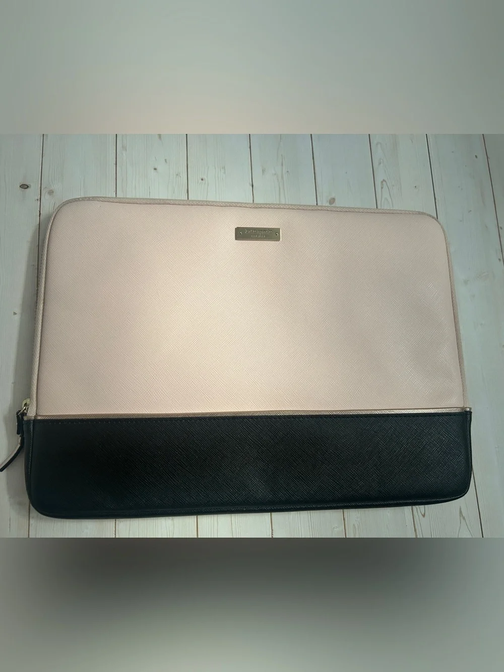 Kate Spade Laptop Case Sleeve Zip around Color-block Blush Pink & Black 10x14